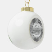 25周年記念結婚光沢のあるフローラシルバーフレーム セラミックボールオーナメント (左)