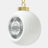25周年記念結婚光沢のあるフローラシルバーフレーム セラミックボールオーナメント (右)