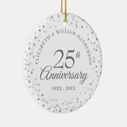 25周年記念結婚写真シルバーハート セラミックオーナメント (右)