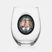 25周年記念結婚写真名日時 ステムなしワイングラス (裏面)