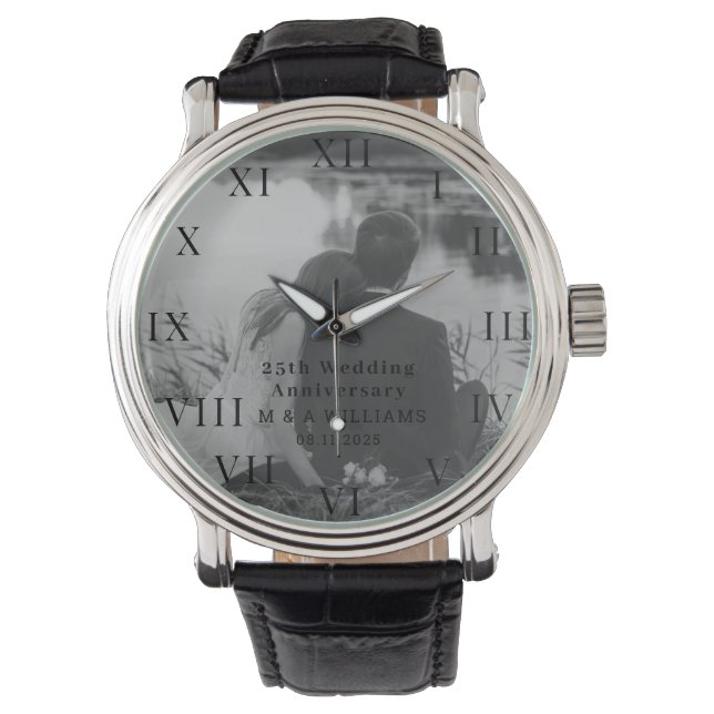 25周年記念結婚写真第50モダン回目 腕時計 (正面)