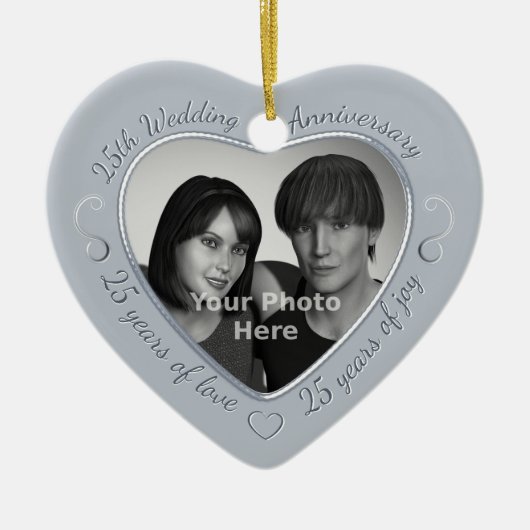 25周年記念結婚写真 セラミックオーナメント (正面)