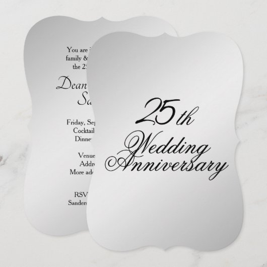 25周年記念結婚式招待状 招待状 (正面/裏面)