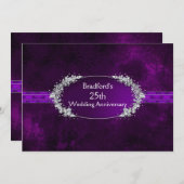 25周年記念結婚式 - 招待状 - 紫 (正面/裏面)