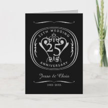 25周年記念結婚折りグリーティングカード