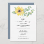 25周年記念結婚招待状ひまわり 招待状 (正面/裏面)