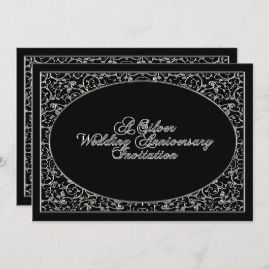 25周年記念結婚招待状カード 招待状 (正面/裏面)