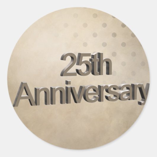 25周年記念結婚贈り ラウンドシール (正面)
