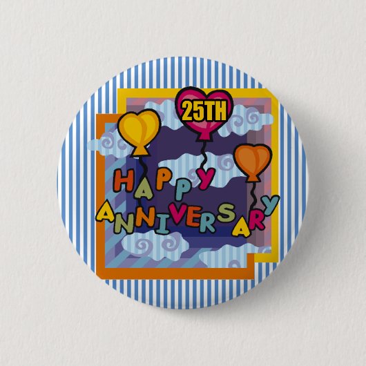 25周年記念結婚贈り 缶バッジ (正面)