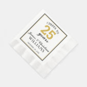 25周年記念結婚金ゴールド応援から25年 縁ありランチョンナプキン (角)