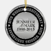 25周年記念結婚金銀&ブラック2 セラミックオーナメント (正面)