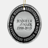 25周年記念結婚金銀&ブラック2 セラミックオーナメント (左)