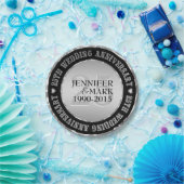 25周年記念結婚金銀&ブラック2 ペーパープレート (パーティー)