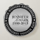 25周年記念結婚金銀&ブラック2 ラウンドクッション (裏面)