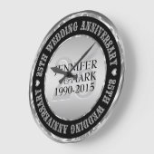 25周年記念結婚金銀&ブラック2 ラージ壁時計 (傾斜)