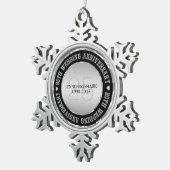 25周年記念結婚金銀&ブラック スノーフレークピューターオーナメント (右)