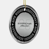 25周年記念結婚金銀&ブラック セラミックオーナメント (右)