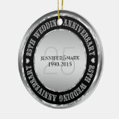 25周年記念結婚金銀&ブラック セラミックオーナメント (左)