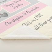 25周年記念結婚銀とピンク シェルパブランケット (3/4)