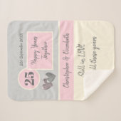 25周年記念結婚銀とピンク シェルパブランケット (正面(横))