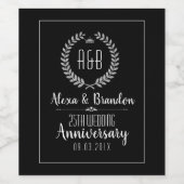 25周年記念結婚銀ラウレリース ワインラベル (シングルラベル)