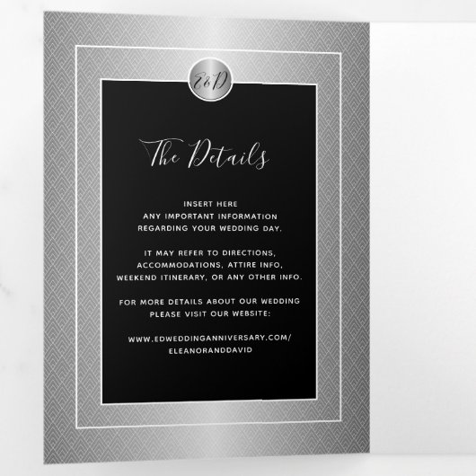 25周年記念結婚銀写真QR RSVP 三つ折り案内状 (内部最初)