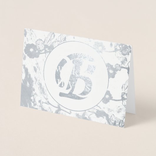 25周年記念結婚銀箔あいさつ 箔カード (正面)