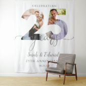 25周年記念結婚2フォトバックグラウンド タペストリー (インサイチュ)