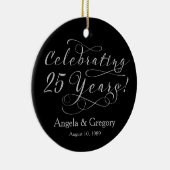25周年記念結婚25シルバーブラック セラミックオーナメント (右)