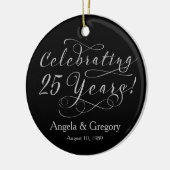 25周年記念結婚25シルバーブラック セラミックオーナメント (左)