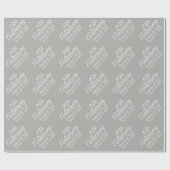 25周年記念結婚 – グレー背景 ラッピングペーパー (フラット)