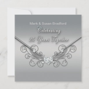 25周年記念結婚-招待状- SILVER 招待状