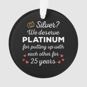 25周年記念結婚I – シルバーおもしろいカップル オーナメント