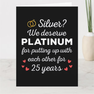 25周年記念結婚I – シルバーおもしろいカップル カード