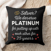 25周年記念結婚I – シルバーおもしろいカップル クッション (ブランケット)