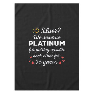 25周年記念結婚I – シルバーおもしろいカップル テーブルクロス