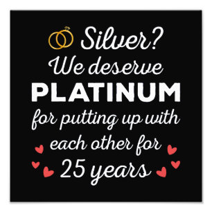25周年記念結婚I – シルバーおもしろいカップル フォトプリント