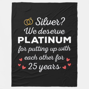 25周年記念結婚I – シルバーおもしろいカップル フリースブランケット