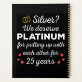 25周年記念結婚I – シルバーおもしろいカップル プランナー手帳 (裏面)