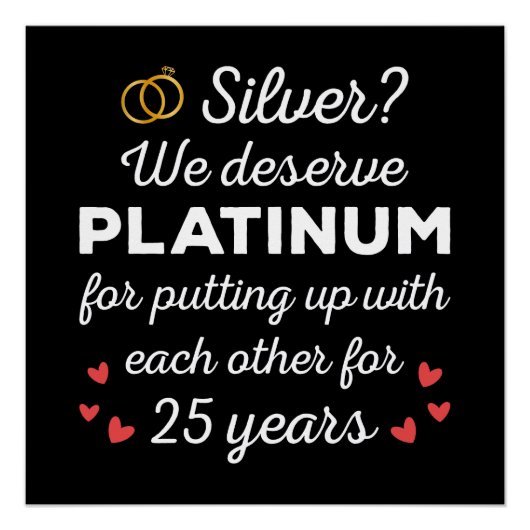 25周年記念結婚I – シルバーおもしろいカップル ポスター (正面)