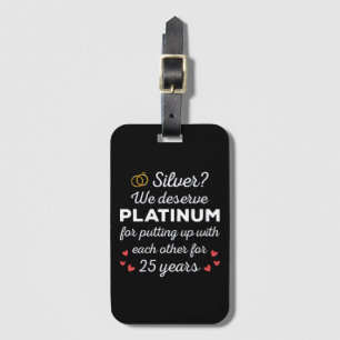 25周年記念結婚I – シルバーおもしろいカップル ラゲッジタグ