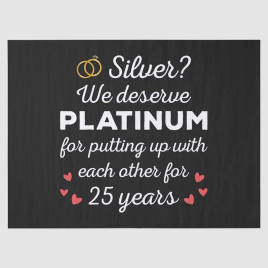 25周年記念結婚I – シルバーおもしろいカップル 薄葉紙 (正面)