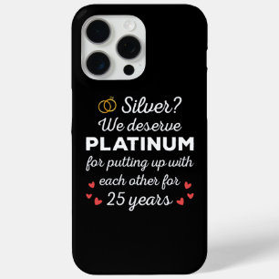25周年記念結婚I – シルバーおもしろいカップル iPhone 15 PRO MAXケース
