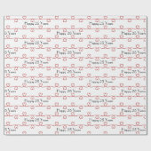 25周年記念赤いハート ラッピングペーパー (フラット)