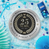 25周年記念金ゴールドとホワイトダイヤモンド ペーパープレート (パーティー)