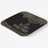 25周年記念金ゴールドレースオンブラック紙プレート ペーパープレート (傾斜あり)