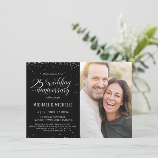 25周年記念銀婚式写真パーティーご招待 招待状 (スタンド正面)