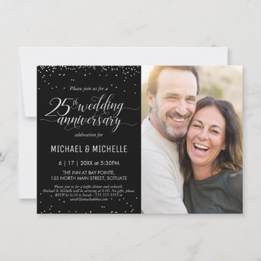 25周年記念銀婚式写真パーティーご招待 招待状 (正面)
