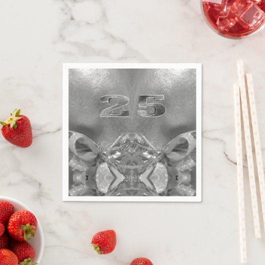 25周年記念25年ジュビリーシック・シルバーグレイ スタンダードカクテルナプキン (インサイチュ)