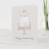 25周年記念3層ケーキグリーティングカード カード (正面)
